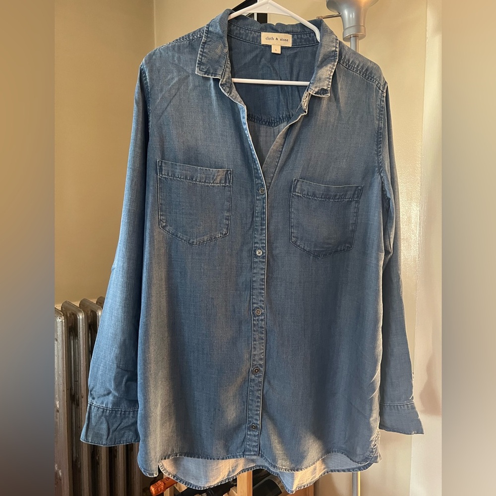 Anthropologie Denim Button-Down Shirt